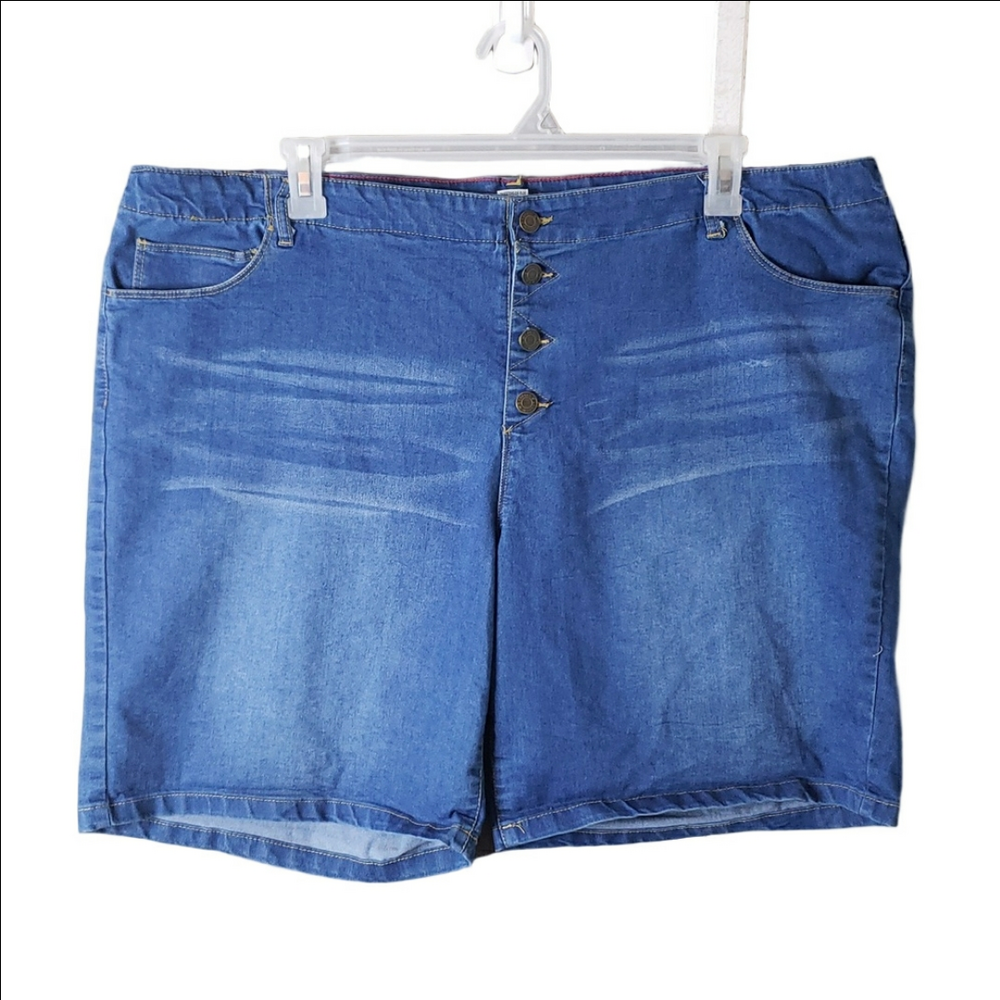 Sabrina Lauren Bermuda Jean Shorts Denim 24W
